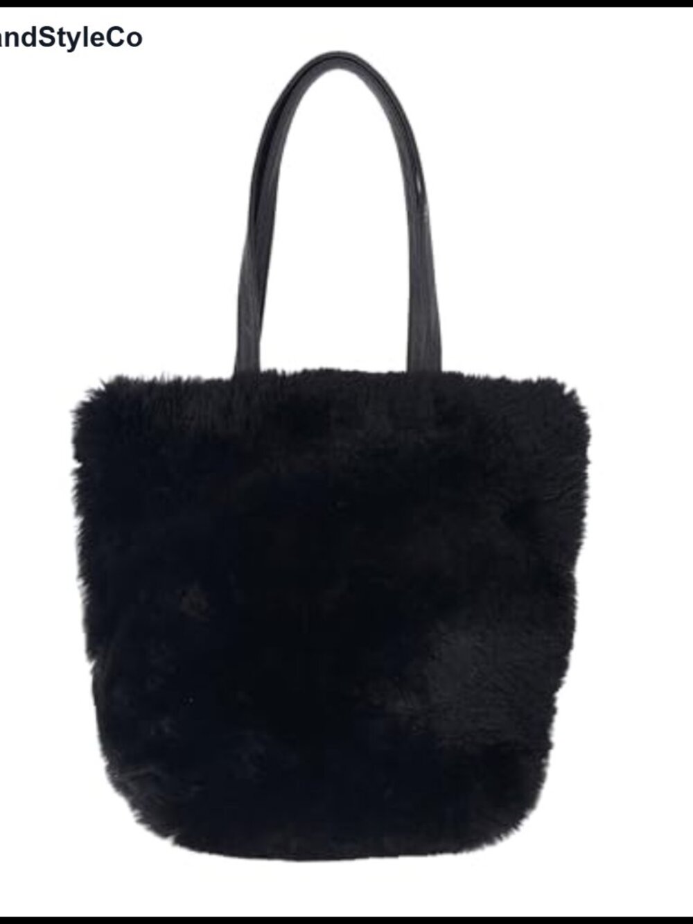 Lamb Shearling Tote Bag with Calfskin Leather Straps Fur Purse